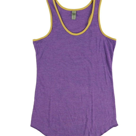 Alternative Womens Two Tone Racerback Tank Top, Purple, Large