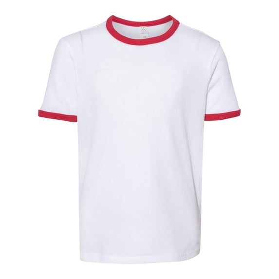 Alternative Youth Vintage Jersey Keeper Ringer Tee K5103 - White/ Red Size M Retired