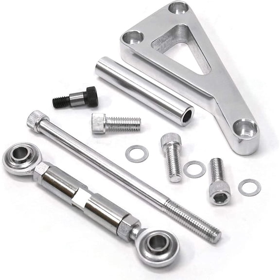 Alternator Bracket, Long Water Pump Lwp Aluminum Alternator Bracket Kit Polished for Chevy SBC 350 Small Block Engine