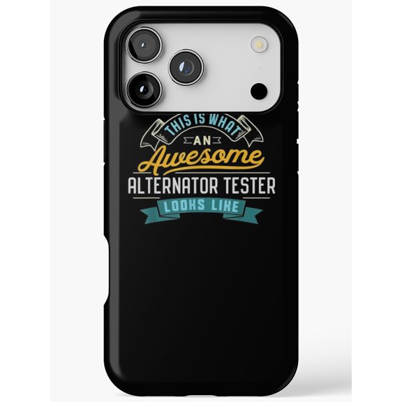 Alternator Tester Quote with Wrenches Teal and Yellow Tough Case for Apple iPhone, Polycarbonate Shell with TPU Liner