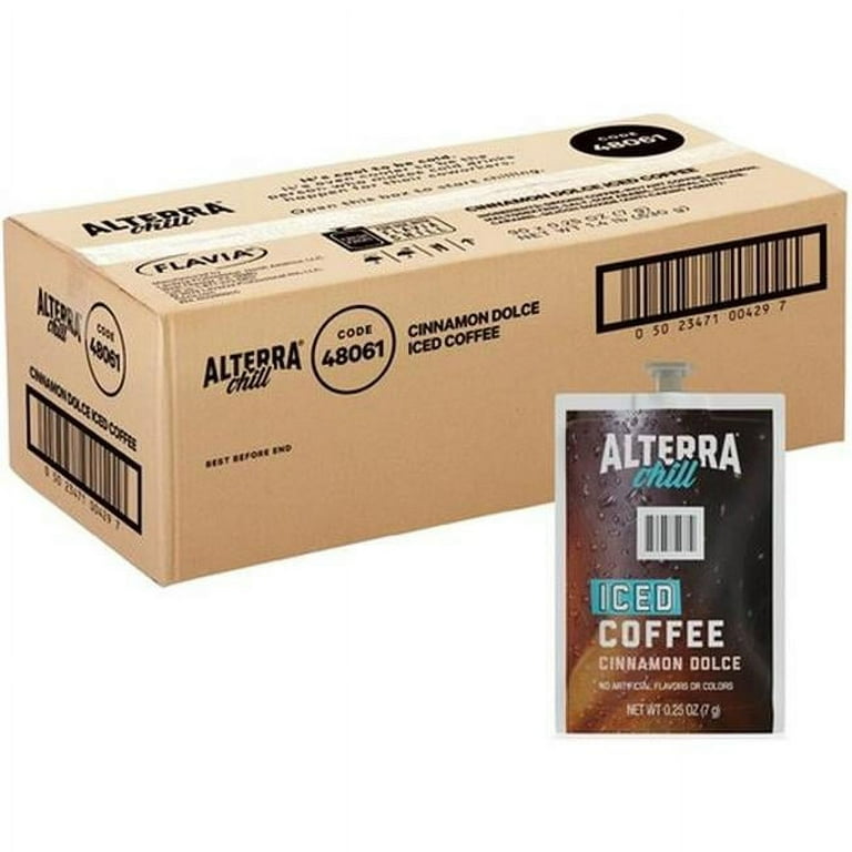 Alterra Cinnamon Dolce Iced Coffee Freshpack, Iced Cinnamon Dolce, 0.25 oz Pouch, 90/Carton Alterra Cinnamon Dolce Iced Coffee Freshpack, Iced Cinnamon Dolce, 0.25 oz Pouch, 90/Carton