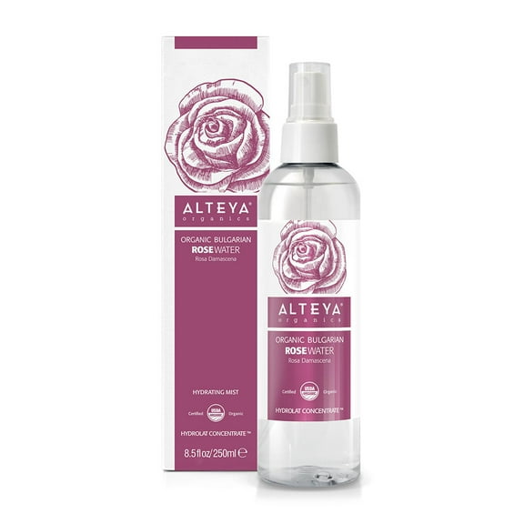 Alteya Organics Rose Water - USDA Certified Organic 8.5Fl Oz /250mL - BPA-Free Spray Bottle