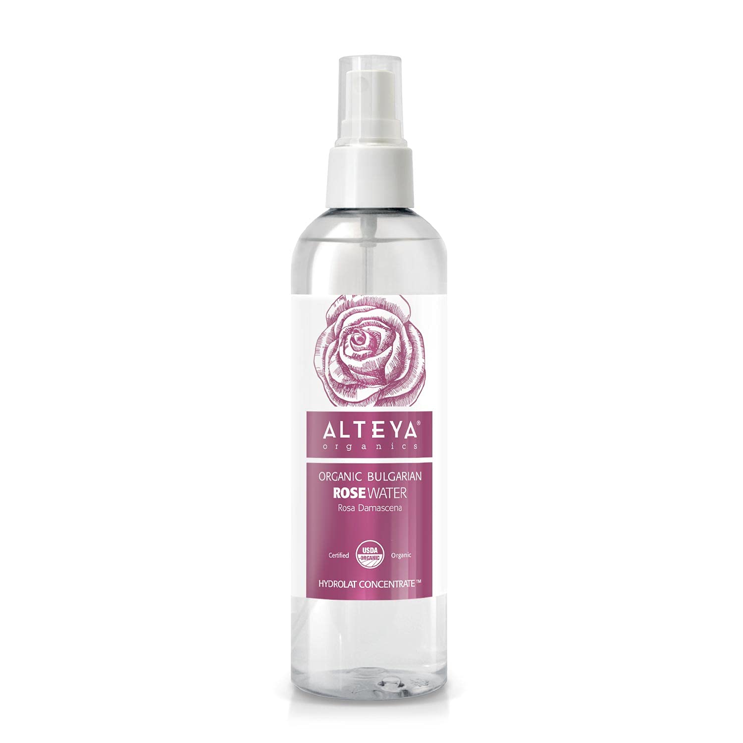 Alteya Organics Rose Water USDA Certified Organic Facial Toner, 8.5 Fl