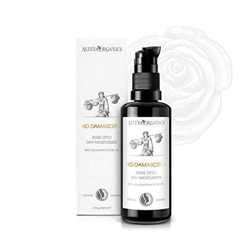 Alteya USDA Organic Day Face Moisturizer"BioDamascena" - With Organic Bulgarian Rose Oil, Anti-Aging, 50ml