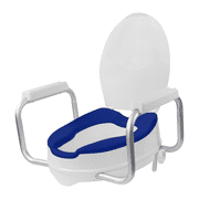 AltiCare Raised Toilet Seat 5-Inch Elevated Commode Riser with Adjustable Armrests and Latex Free Rubberized Non Slip Seat