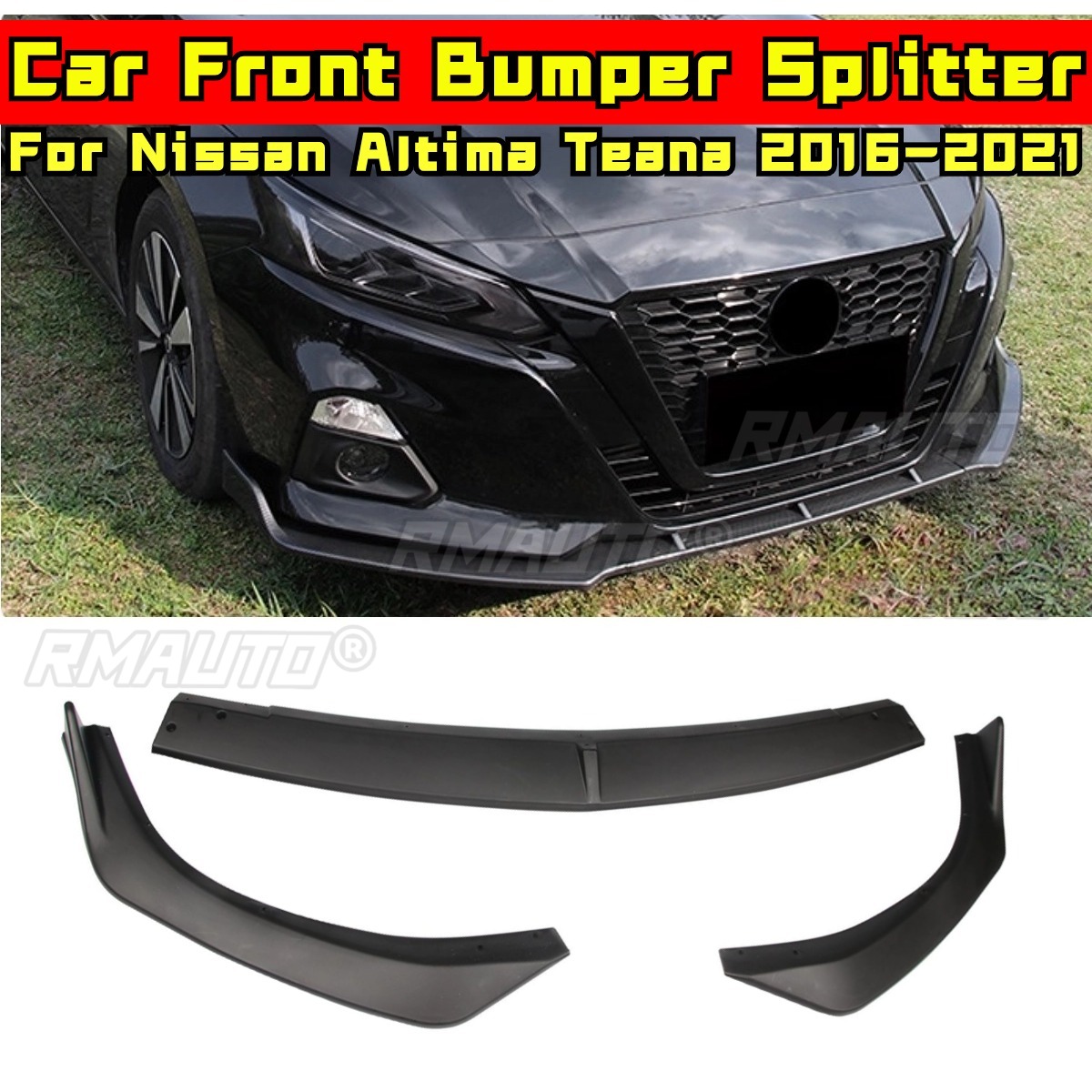 Gloss Black Front Bumper Grille For 2016-2018 Nissan Teana / Altima – Mesh Style