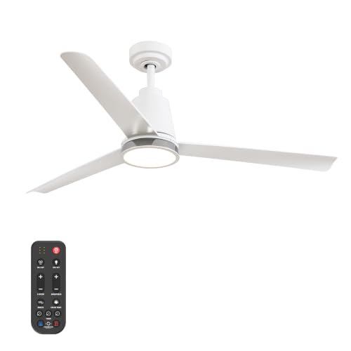 Altitude 52-Inch Matte White Ceiling Fan with LED Light and Remote Control