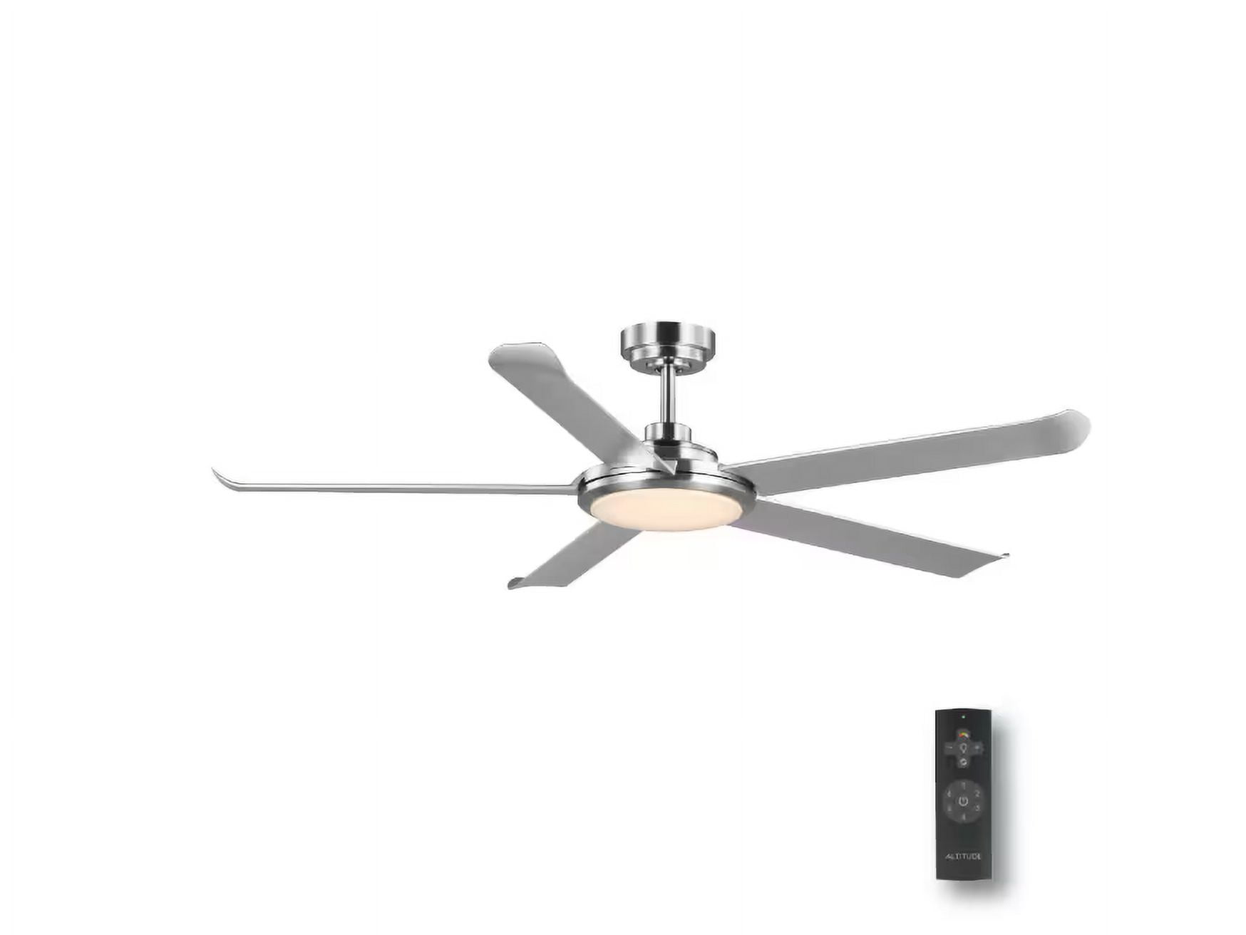 Altitude Arlette 60 in. LED Indoor/Outdoor Brushed Nickel Ceiling Fan ...
