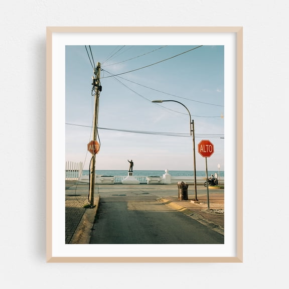 Alto, Cozumel - San Miguel de Cozumel Quintana Roo Mexico Photography Coastal Street Photography Ocean Travel Poster Architecture Vintage Minimalist Oak Framed Wall Art Print 11 x 14 inches