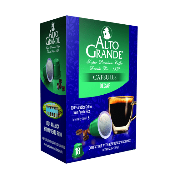 Alto Grande Coffee From Puerto Rico (Decaf, 18 Count)