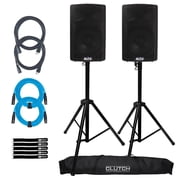 Alto Professional TX410 350W 10 Powered Loudspeaker 2-Pack with Tripod Stands Package