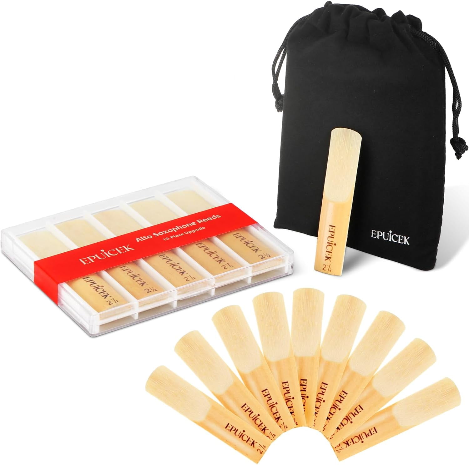 Alto Sax Reeds 2.5 – 10 Pack for Beginners & Students, Easy Blowing ...