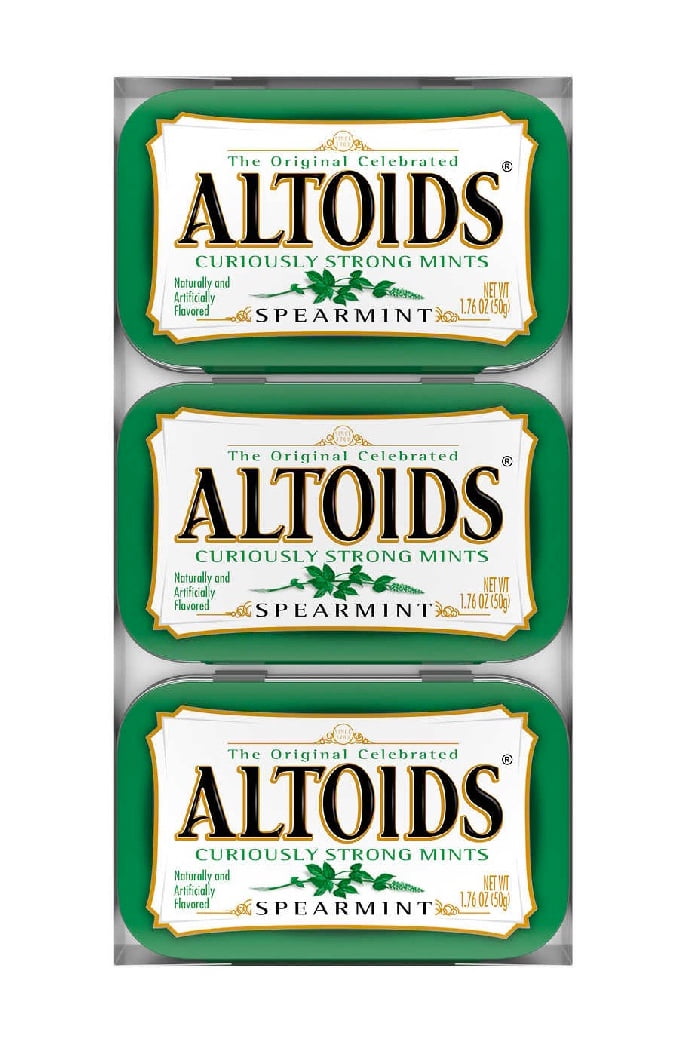 Altoids Breath Mints, Hard Spearmint Candy, 1.76 oz Tin 1PK