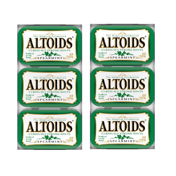 Altoids Breath Mints, Hard Spearmint Candy, 1.76 oz Tin 2PK