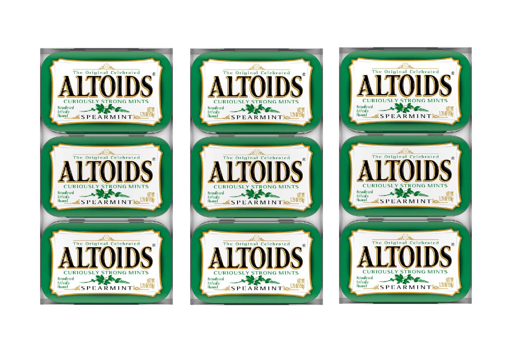 Altoids Breath Mints, Hard Spearmint Candy, 1.76 oz Tin 3PK
