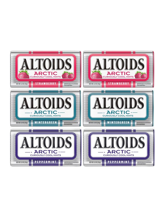 Altoids Mints Variety Pack, 1.2 Ounce Each (6 Pack, 7.2 Ounce Total), Strawberry, Wintergreen, Peppermint