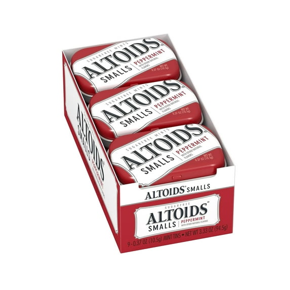 Altoids Smalls Breath Mints, Sugar Free Peppermint, 0.37 oz, 9 Count