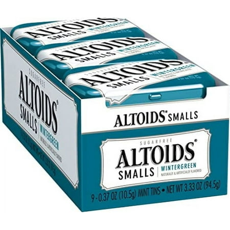 Altoids Smalls Sugar Free Wintergreen Mints, 0.37-Ounce Tins (2 Packs of 9)