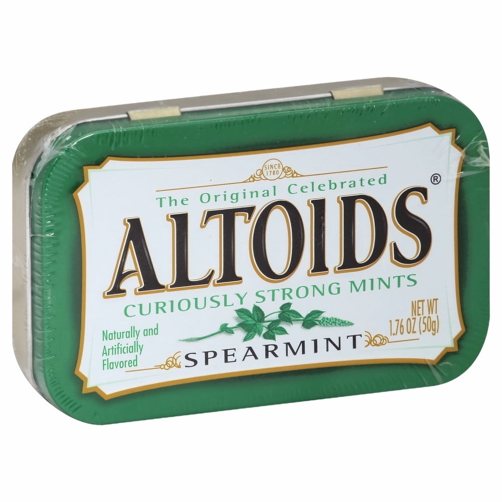 Altoids Spearmint Sugar Free Breath Mints  Single Pack - 1.76 Oz (Pack of 48)