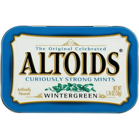 Altoids Wintergreen Candy, 1.76oz Tin Container, 12 Containers/box