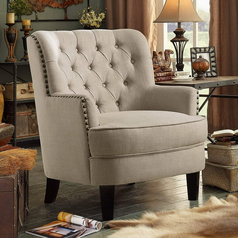 Alton Furniture Chrysene Club Chair Beige Linen Walmart