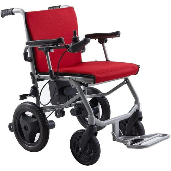 Alton Mobility -KANO- (only 35lbs) Foldable Electric Wheelchair, Travel Size, User-Friendly - Red