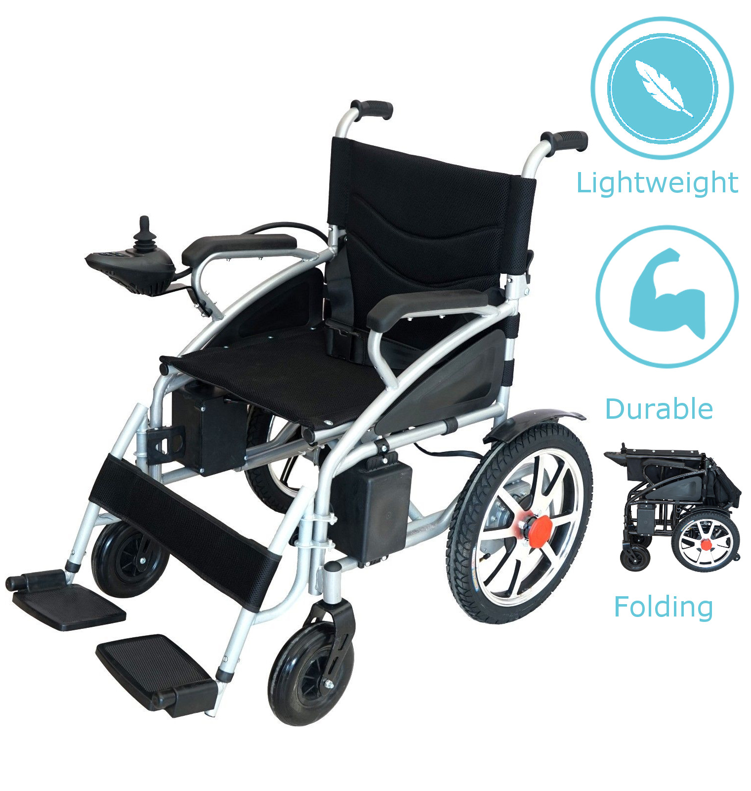 Thrive Mobility Portable Foldable Electric Wheelchair, Lightweight, for Adults & Seniors