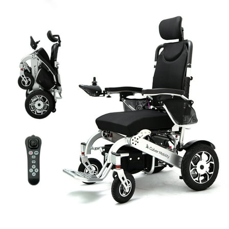 Alton Mobility - SHAWK - Reclining Foldable Lightweight Electric Wheelchair 500W Motor 330 lbs 13 Miles - Gray