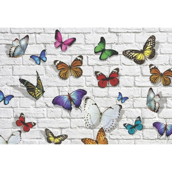 Altoona Design Butterfly Paper Placemats 24/pack Rectangle Flutter Butterflies 12.5" x 18.5"