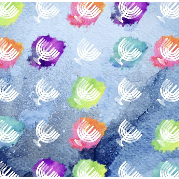 Altoona Design Chanukah Hanukah Design Paper Placemats 24/pack Menorah Neon Lights Square 12.5" x 12.5"