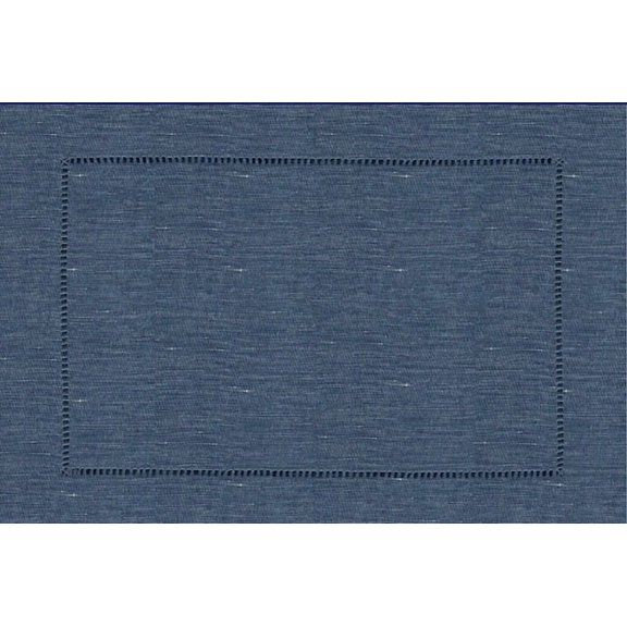 Altoona Design Modern Design Paper Placemats 24/pack Chambray Hemstitch Blue Rectangle 12.5" x 18.5"