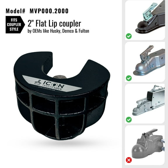 Altor ICON Trailer Lock for 2 inch couplers | Secures high Value Utility Trailers/Travel Trailers/RV/Boat/Toy Haulers
