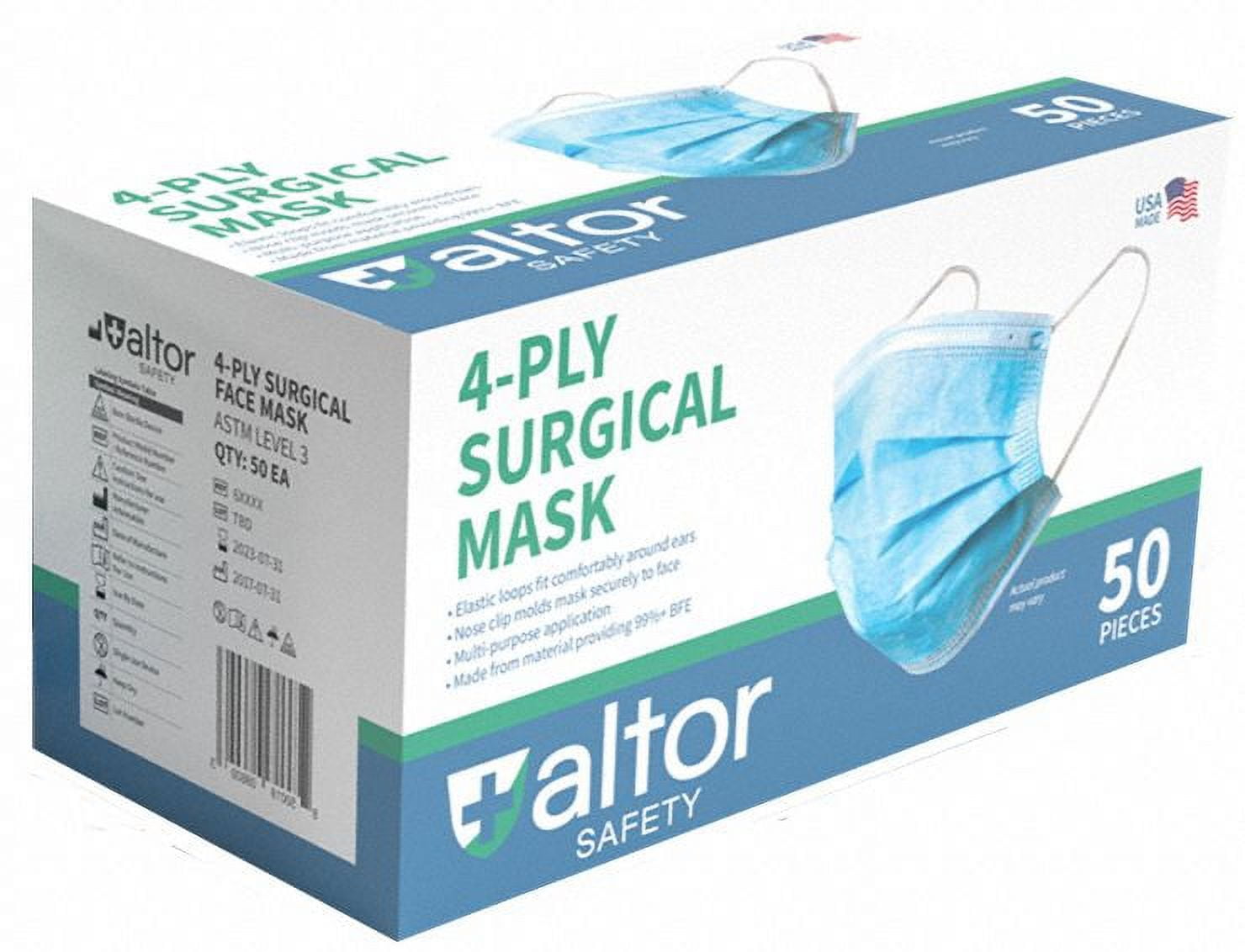 Altor Safety ASTM Level 3 4ply Surgical Face Mask