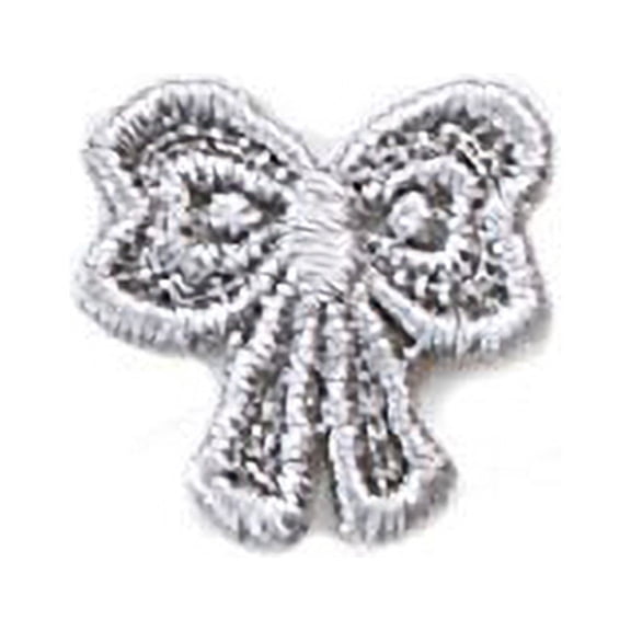 Altotux 1" 11 Colors of Embroidered Ribbon Bow Tie Venice Lace Patch Applique Motif Guipure Embellishment Scrapbooking Design Crafts Sewing Supplies Sold By 12 Pieces (Gray)