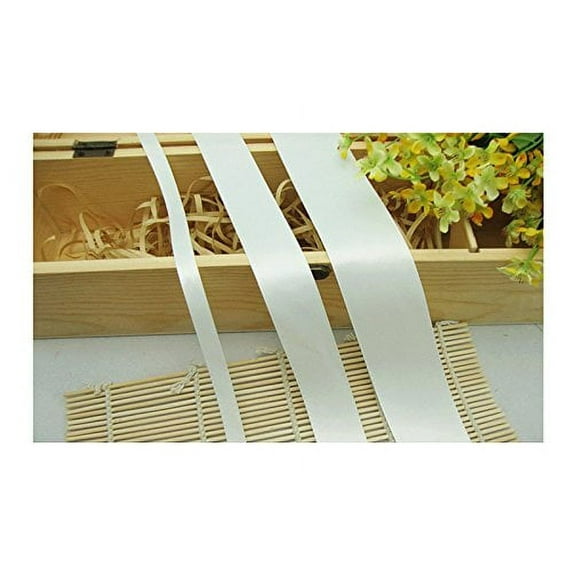 Altotux 1/4", 3/8", 1/2", 5/8", 7/8", 1.5" Red White Off-White Single Face Polyester Satin Ribbon Sewing Notions 50 or 100 Yards Value Pack (7/8 inches (100 yards), Off-White)
