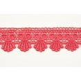 thumbnail image 1 of Altotux 1.75" Light Blue Baby Pink Turquoise Coral Red Navy Yellow Champagne Embroidered Floral Venice Lace Ribbon Trim Guipure Sold By 5 Yards Lot (Coral), 1 of 2