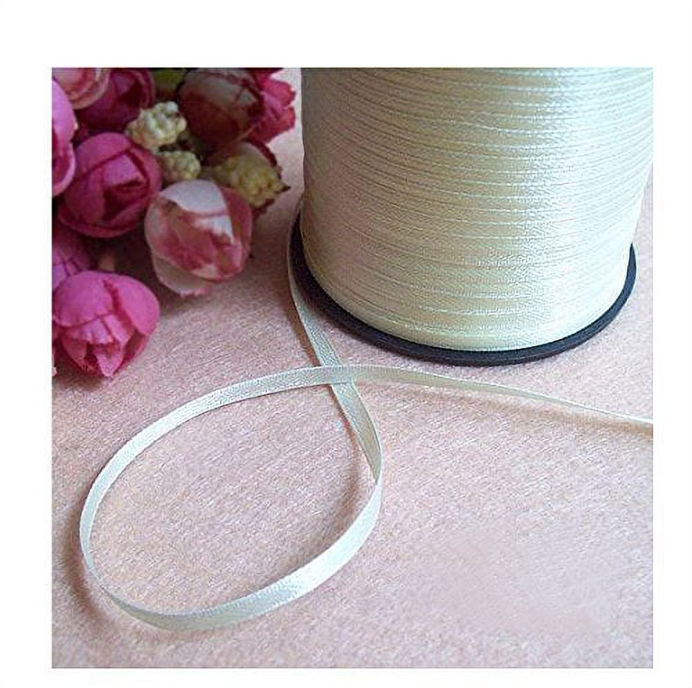 Altotux 1/8" 1/16" White OffWhite Red Polyester Silky Satin Ribbon