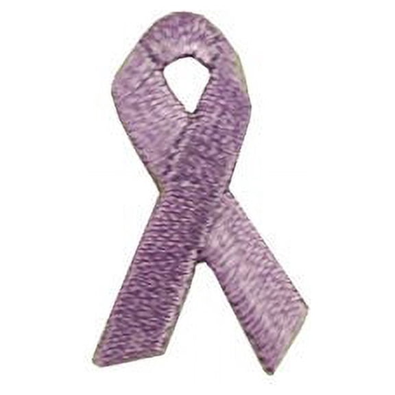 Altotux 1" X 5/8" Self Adhesive Awareness Ribbon Embroidered Patch Yellow Pink Lilac Red Black Green Applique Sticker Iron Sew On Sold By 2 Pieces (Lilac)