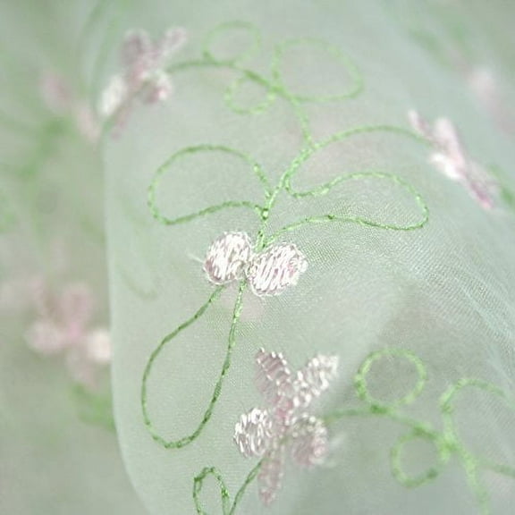 Altotux 100% Organza Pastel Multi Color Embroidered Lace Fabric 52"-53"