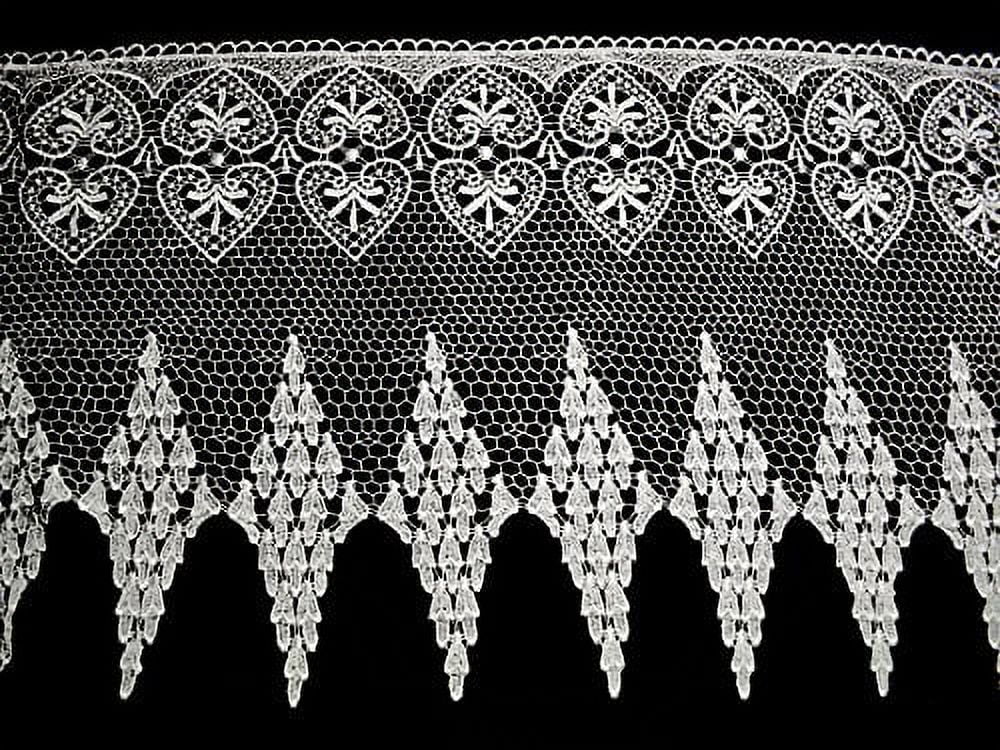 Altotux 16" White Guipure Venice Lace Dangling Diamond Scallop Edge by Yard