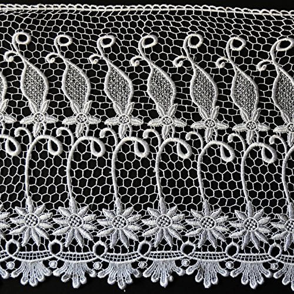 Altotux 16" Wide White Venice Guipure Lace Trim By Yardage