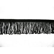 Altotux 2", 4" Black Dance Costume Supplies Rayon Chainette Fringe Trim By 3 Yds (2 inches)