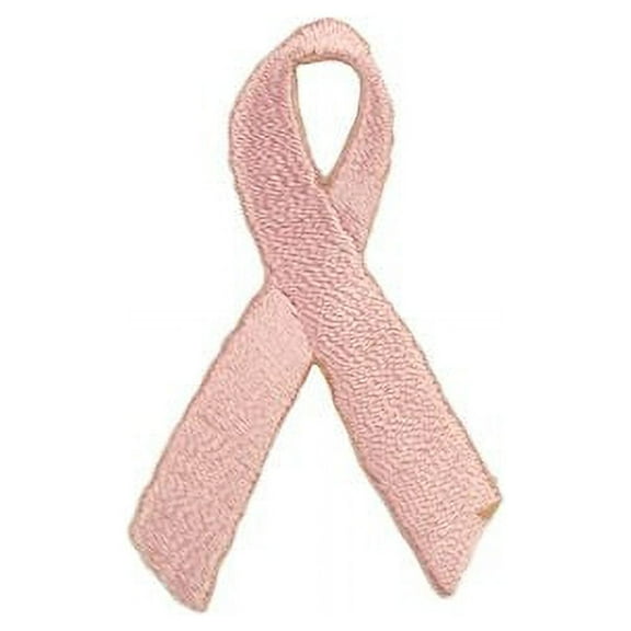 Altotux 2" X 1.25" Self Adhesive Pink Breast Cancer Awareness Ribbon Embroidered Patch Sticker Iron Sew On Applique (Light Pink)