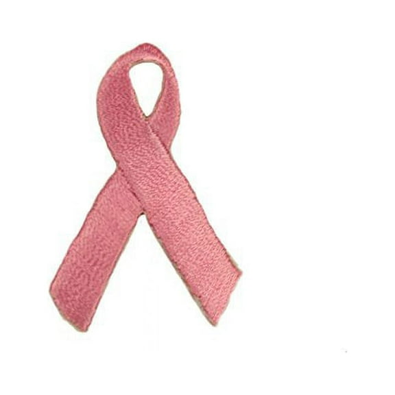 Altotux 2" X 1.25" Self Adhesive Pink Breast Cancer Awareness Ribbon Embroidered Patch Sticker Iron Sew On Applique (Pink)