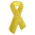 thumbnail image 1 of Altotux 2" X 1" Self Adhesive Pink Breast Cancer Awareness Yellow Ribbon Embroidered Patch Sticker Iron Sew On Applique (Yellow), 1 of 2