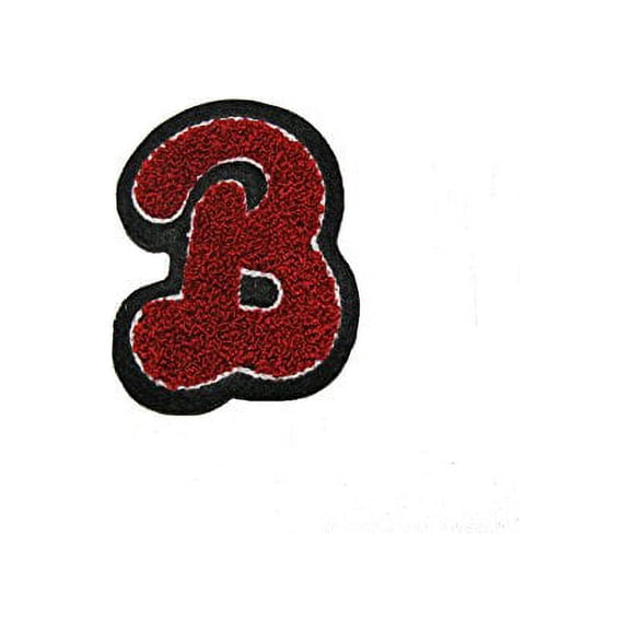 Altotux 2 and 3/8"x 3.25" Chenille Letter B Sew On Letterman Jacket Patch Motif