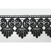 Altotux 3" Embroidered Floral 12 Colors Venice Lace Trim Guipure By Yardage (Black)