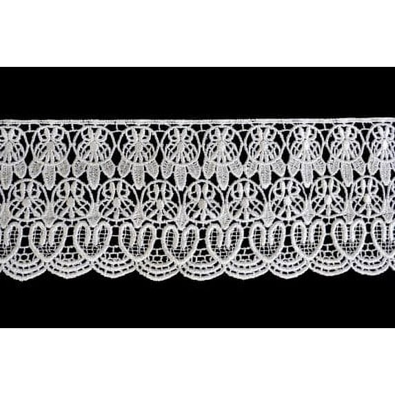Altotux 4" White Ivory Venice Vintage Guipure Lace Trim By Yard (White)