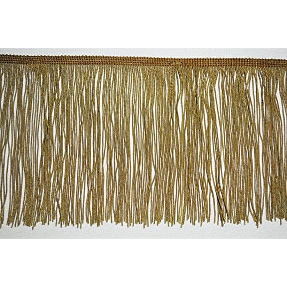 Altotux 6" Antique Gold Long Silky Dance Costume Rayon Chainette Fringe Trim