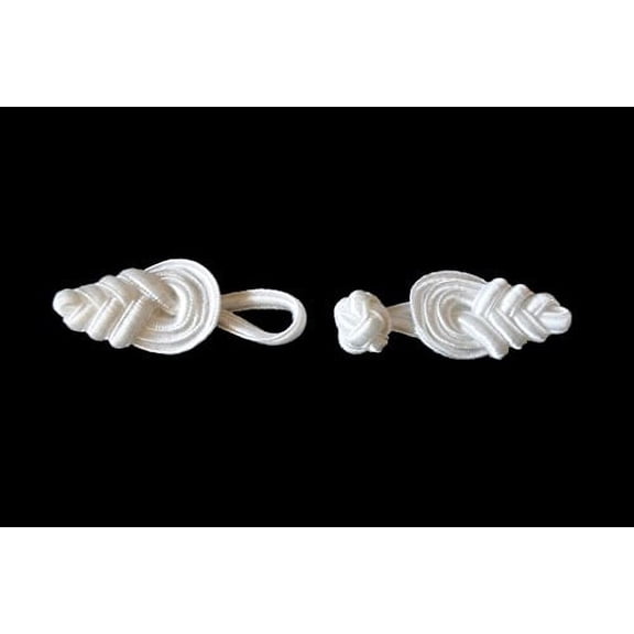 Altotux 6 Pairs off White Chinese Frog Closure Button Knot Fastener 3"